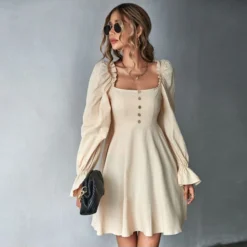 Casual Square Neck Bubble Long Sleeve A-Line Mini Dress Wholesale Dresses SDN562884 -Amour Vert shop b196b2e0 ca28 41e3 91a8 e2c9c26d6f82 864210e661e3407806ece55145157897