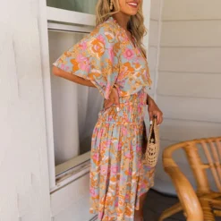 Casual Print V-Neck Dress Short Sleeve High Waist Swing Wholesale Dresses SDN561302 -Amour Vert shop b547ec36 9eef 43ec 82d5 9db333f9fa27 O1CN01UNYfjO1OfIkW5eemG 2223191732 0 cib