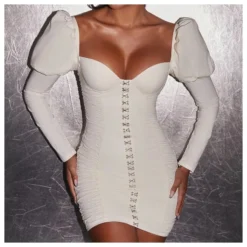 Pleated Sexy Low Cut Long Sleeve Puff Sleeve Sheath Mini Dress Wholesale Dresses SDV463783 -Amour Vert shop b59d0edd 67b8 49a4 8fec 4de68e75719e 02d05b33872440e0d2127e79ae4c3028