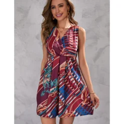 Fashion Printed V Neck Sleeveless High Waist Tank Dress Wholesale Dresses SDN533525 -Amour Vert shop b6fd97fc 8640 463c 9ff9 13ad54cc9e0a 84c147553e95d810641020eb9db13f8d