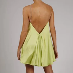 Solid Color Rhinestone Chain Sundresses Sling V-Neck Open Back Satin Dress Party Sexy Wholesale Mini Dresses SDN532986 -Amour Vert shop ba8216a9 d39f 4785 b0cd 8753a3225557 8137195077efb48a4bda7c5cb5a16497