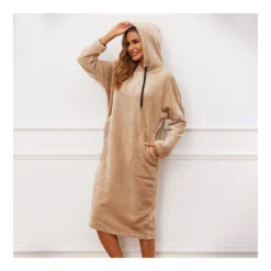 Hooded Sweatshirt Dress Flannel Long Sleeve Long Nightdress Wholesale Loungewear SDN5385201 -Amour Vert shop bed7ae20 a112 4909 a283 a15c3766e068 eaf72885b42dcd8fd7eb79e745da8aab