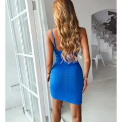 Sexy Suspender Mini Dress Solid Color Pleated Drawstring Bodycon Wholesale Dresses SDN560309 -Amour Vert shop c09f2b89 da61 4b42 8962 5cb6853bd307 c506df10c1df172de002a1d065da49e4