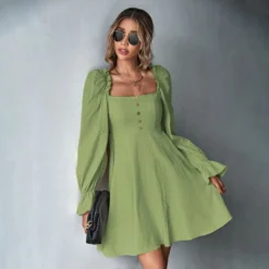 Casual Square Neck Bubble Long Sleeve A-Line Mini Dress Wholesale Dresses SDN562884 -Amour Vert shop c21ee7e3 d915 41a2 b054 230b8d6249b4 ed6be8f5126e73254b2ccd1ac178f769