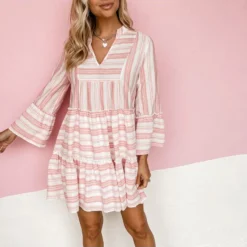 Fashion Print V-Neck Dress Flared Sleeve Casual Loose Swing Wholesale Dresses SDN560468 -Amour Vert shop ce388b70 6aa1 4a4d b574 27d6df598af6 5357b6d63c392f54e1a8f4d13bf08181