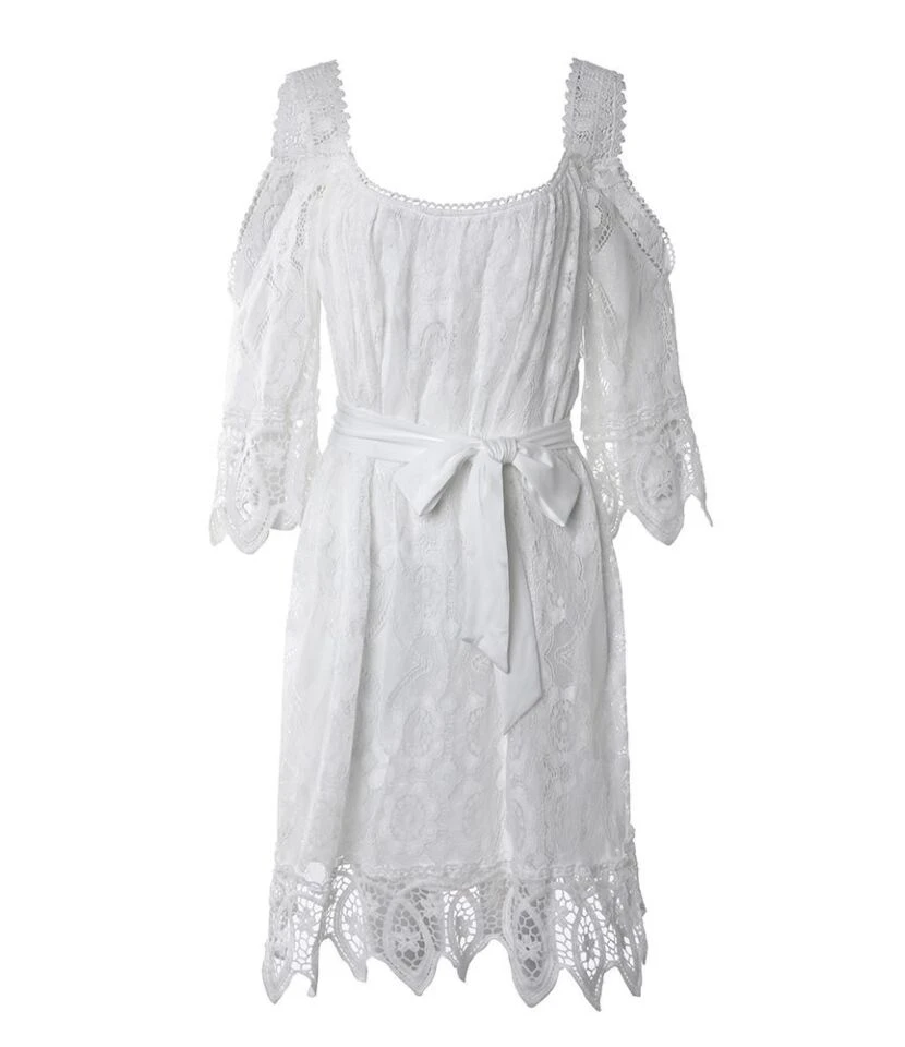 Sexy Off-Shoulder Sling Lace Mini Dress Hollow Lace-Up Solid Color Wholesale Dresses SDN561715 7 Sexy Off-Shoulder Sling Lace Mini Dress Hollow Lace-Up Solid Color Wholesale Dresses SDN561715 - Image 5