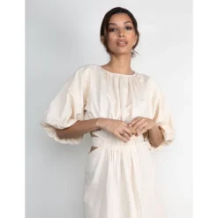 Lace-Up Hollow Short Sleeve Puff Sleeve Round Neck Casual Dress Wholesale Dresses SDN539068 -Amour Vert shop d396ce24 8b9f 4938 bfbb f767fc793821 f516114db4ce5b2735072701c8736a9f