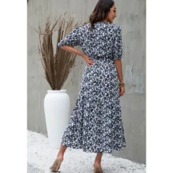 Elegant Lantern Sleeve Knotted Print Midi Dress Sexy V Neck Side Slit Wholesale Dresses SDN560361 -Amour Vert shop d55bd382 ebcf 4917 8aa9 a1dd6f7f0a9d 8135fd1ec9e982ad196484357084ffe1
