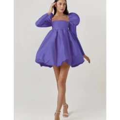 Sexy Square Neck Satin Dress Puff Sleeve Solid Color A-Line Wholesale Dresses SDN560919 -Amour Vert shop d6b6a690 c81f 451e bc80 4ec63b1d43f3 360413a4814f561c9adb704faf7903e0