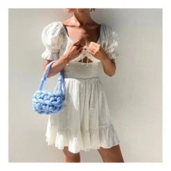 White Plunge Neck Puff Sleeve Waist A-Line Hollow Cotton & Linen Ruffled Dress Resort Wholesale Dresses SDN532603 -Amour Vert shop d949c88e e0e0 4a8c b8e5 e75ee5a975ac 05e431ecf56432acbd8cc6ad7448c216