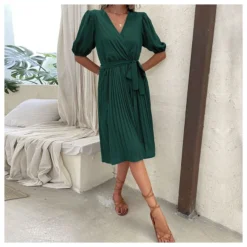 Tie-Up V Neck Green Pleated Dress Wholesale Dresse SDN538885 -Amour Vert shop dc98848c e5d9 4583 bb26 741aa7a20be9 dd82fc3e35237cca29840d858d4c73b1