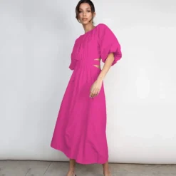 Lace-Up Hollow Short Sleeve Puff Sleeve Round Neck Casual Dress Wholesale Dresses SDN539068 -Amour Vert shop dfb6dd93 987d 4b77 9cbe f99e02d1803b 13926201317718b72a1f3f2a2f5bb0cb