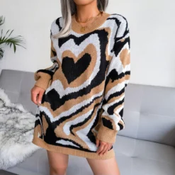 Knitted Dress Women Wholesale Love Sweater Crew Neck SE162193 -Amour Vert shop e171b598 a1ff 4813 b79e e107a3510a34 5A9CE1B26D25C6FA821B47F4D43EAB1E