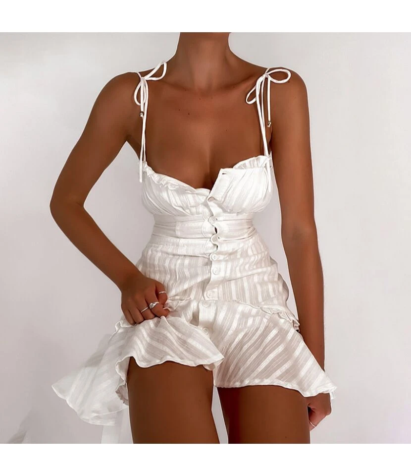 Sexy Bottom Strap Low Cut Wooden Ear Trim Mini Dress Wholesale Dresses SDV463811 3 Sexy Bottom Strap Low Cut Wooden Ear Trim Mini Dress Wholesale Dresses SDV463811