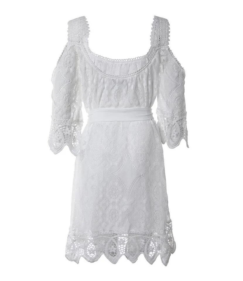 Sexy Off-Shoulder Sling Lace Mini Dress Hollow Lace-Up Solid Color Wholesale Dresses SDN561715 8 Sexy Off-Shoulder Sling Lace Mini Dress Hollow Lace-Up Solid Color Wholesale Dresses SDN561715 - Image 6