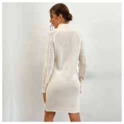 Fashion High Collar Hollow Twist Long Sleeve Sweater Knitted Dress Wholesale Jersey Dresses SDN537230 -Amour Vert shop e55b99ca 4419 44eb 859c 5bd76eae38fc abc43215b908a3899eff762417da292c