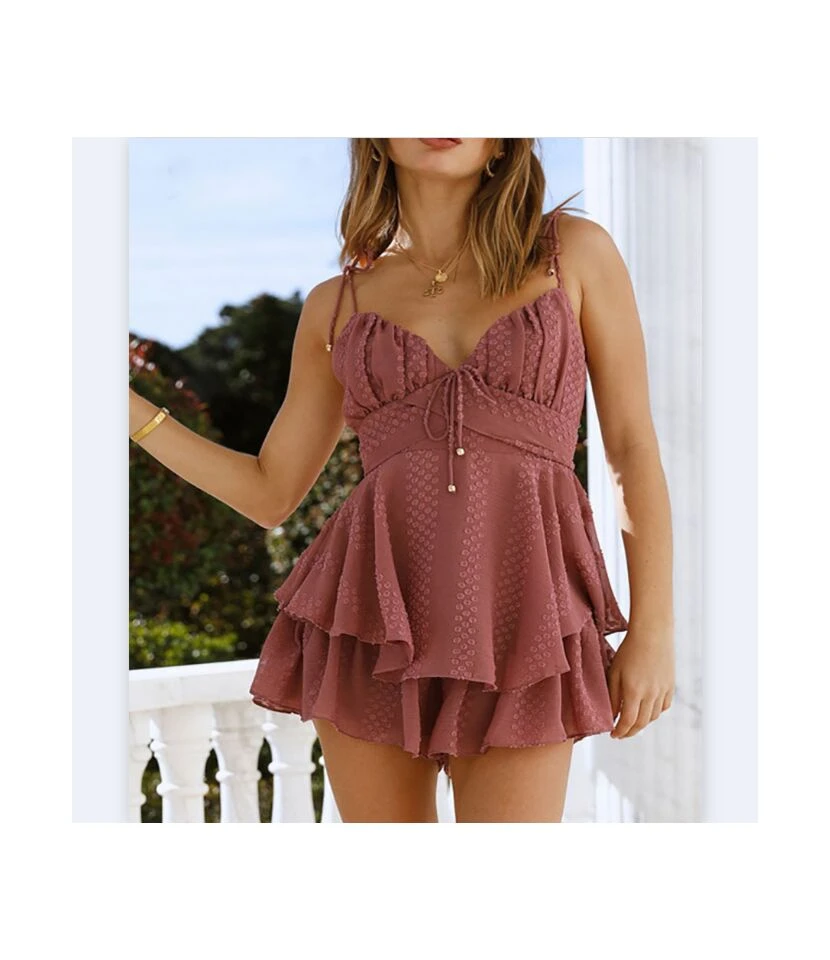 Fresh V-Neck Suspenders Open Back Double Hem Dress Wholesale Dresses N462303280017219 3 Fresh V-Neck Suspenders Open Back Double Hem Dress Wholesale Dresses N462303280017219