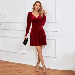 V-Neck Waist A-Line Sexy Velvet Banquet Dress Wholesale Dresses SDN539573 -Amour Vert shop e85243f7 8deb 49e2 9fe8 fa564cd22814 c66893de134ebb60910f1924df1dcdc5