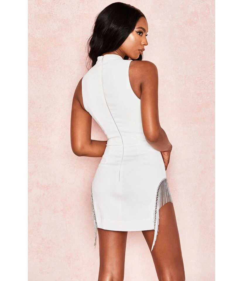 Solid Color Women'S Clubwear Sexy Drill Fringed Slit Design Bodycon Tank Dress Wholesale Dresses SD204700 8 Solid Color Women'S Clubwear Sexy Drill Fringed Slit Design Bodycon Tank Dress Wholesale Dresses SD204700 - Image 6