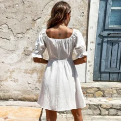 Square Neck Button Up Solid Color Puff Sleeve A-Line Dress Wholesale Dresses SDV464540 -Amour Vert shop fba6d2aa 3119 44ae 98aa 002ee4266566 000cc89de89d694c99d8fb6b4aceefc2