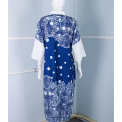 Stitching Print With Floral Shirt Cardigan Sunscreen Long Short-Sleeved Dress In 2 Way SD150031 -Amour Vert shop sd150031 3